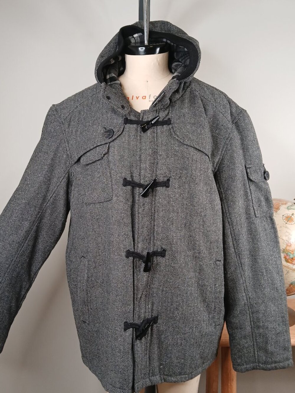 Men’s Brave Soul Black Label Jacket XXL Black Lined Fleece Hood NWT